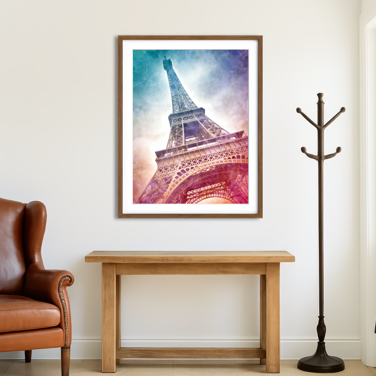 AUTO-MOCKUP ROOM | Modern Art Eiffel Tower Wall Art