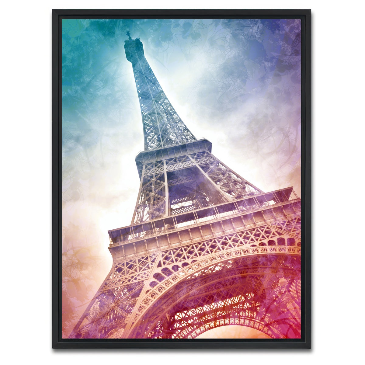 AUTO-MOCKUP WHITE | Modern Art Eiffel Tower | 1 Piece | Black Framed Canvas | group=3x4
