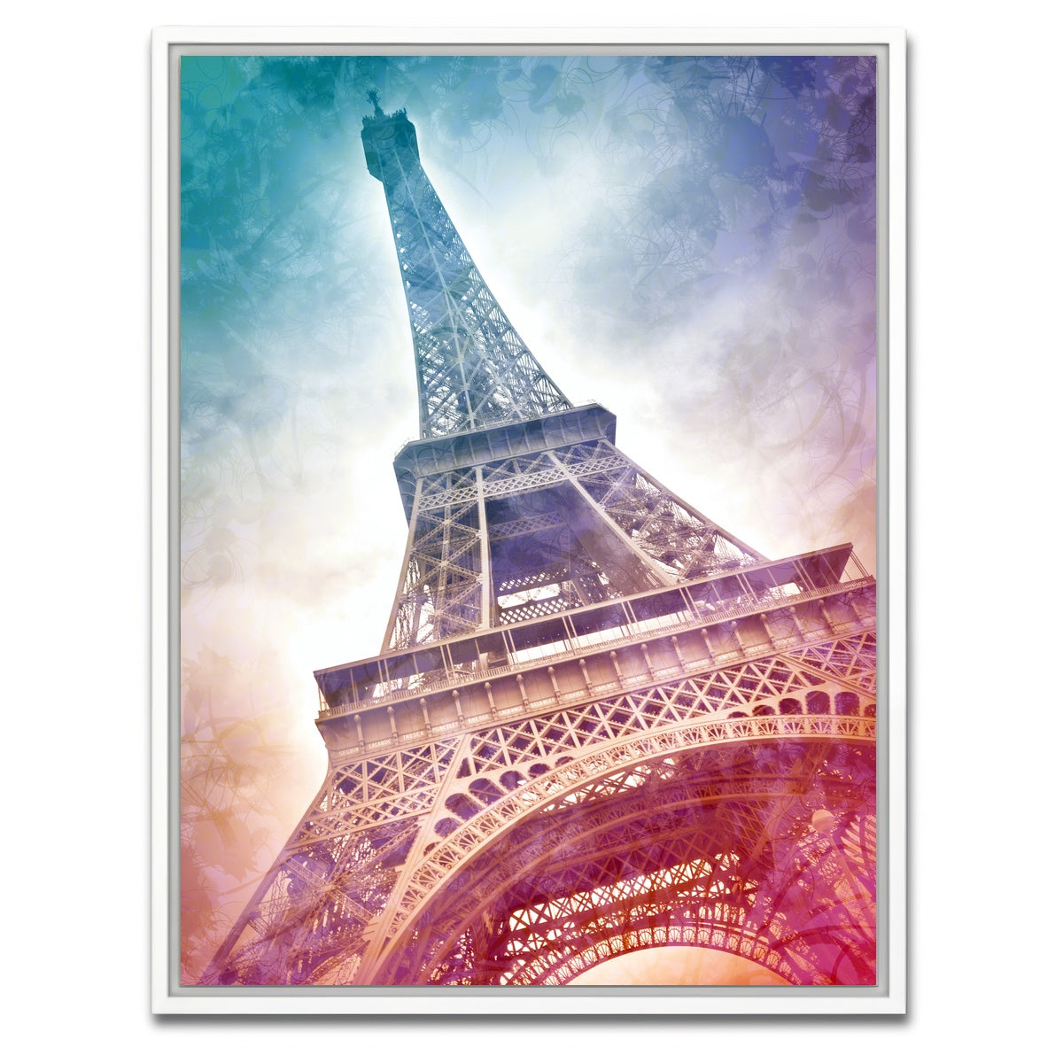 AUTO-MOCKUP WHITE | Modern Art Eiffel Tower | 1 Piece | White Framed Canvas | group=3x4