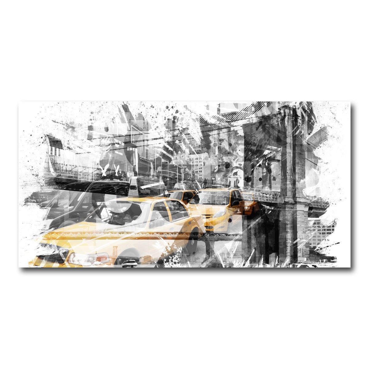 AUTO-MOCKUP WHITE | Modern Art NYC Collage | 1 Piece | Gallery Wrap Canvas | group=2x1