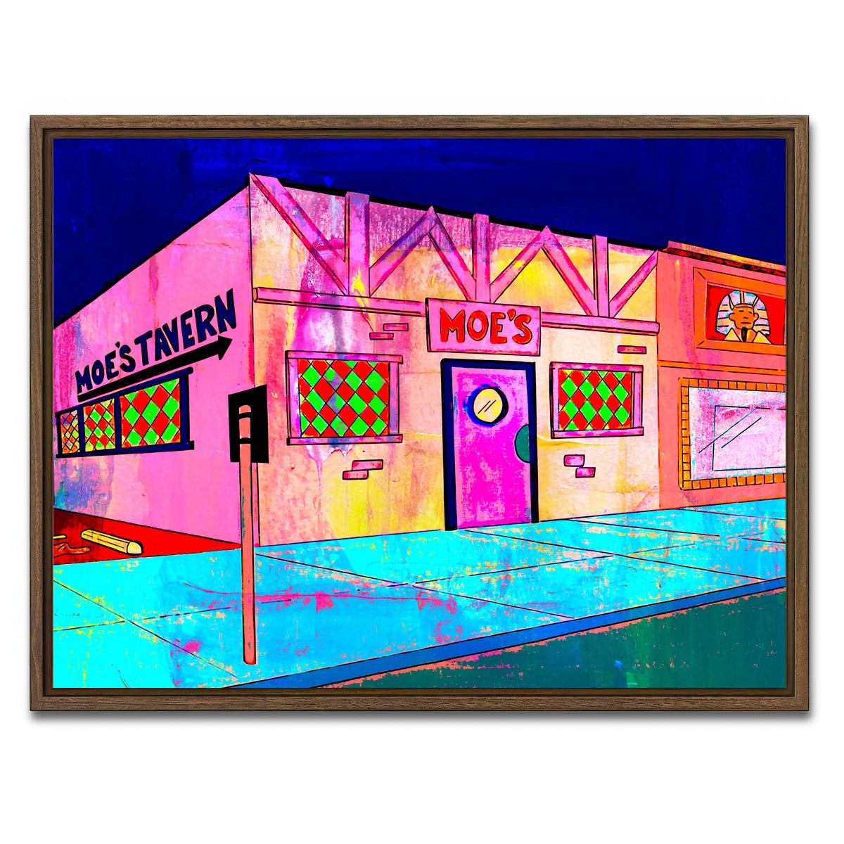 AUTO-MOCKUP WHITE | Moe's Tavern | 1 Piece | Walnut Framed Canvas | group=4x3