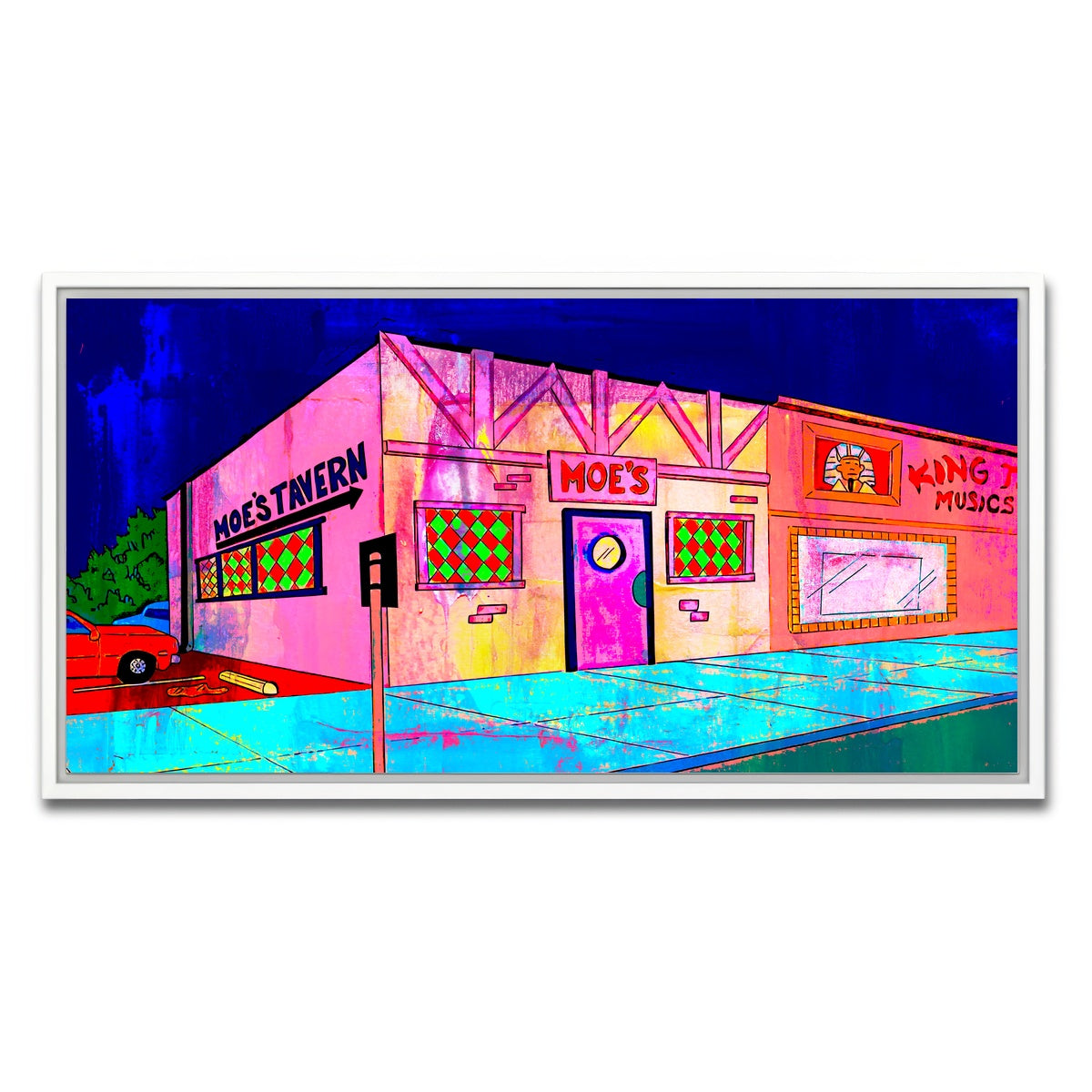 AUTO-MOCKUP WHITE | Moe's Tavern | 1 Piece | White Framed Canvas | group=2x1