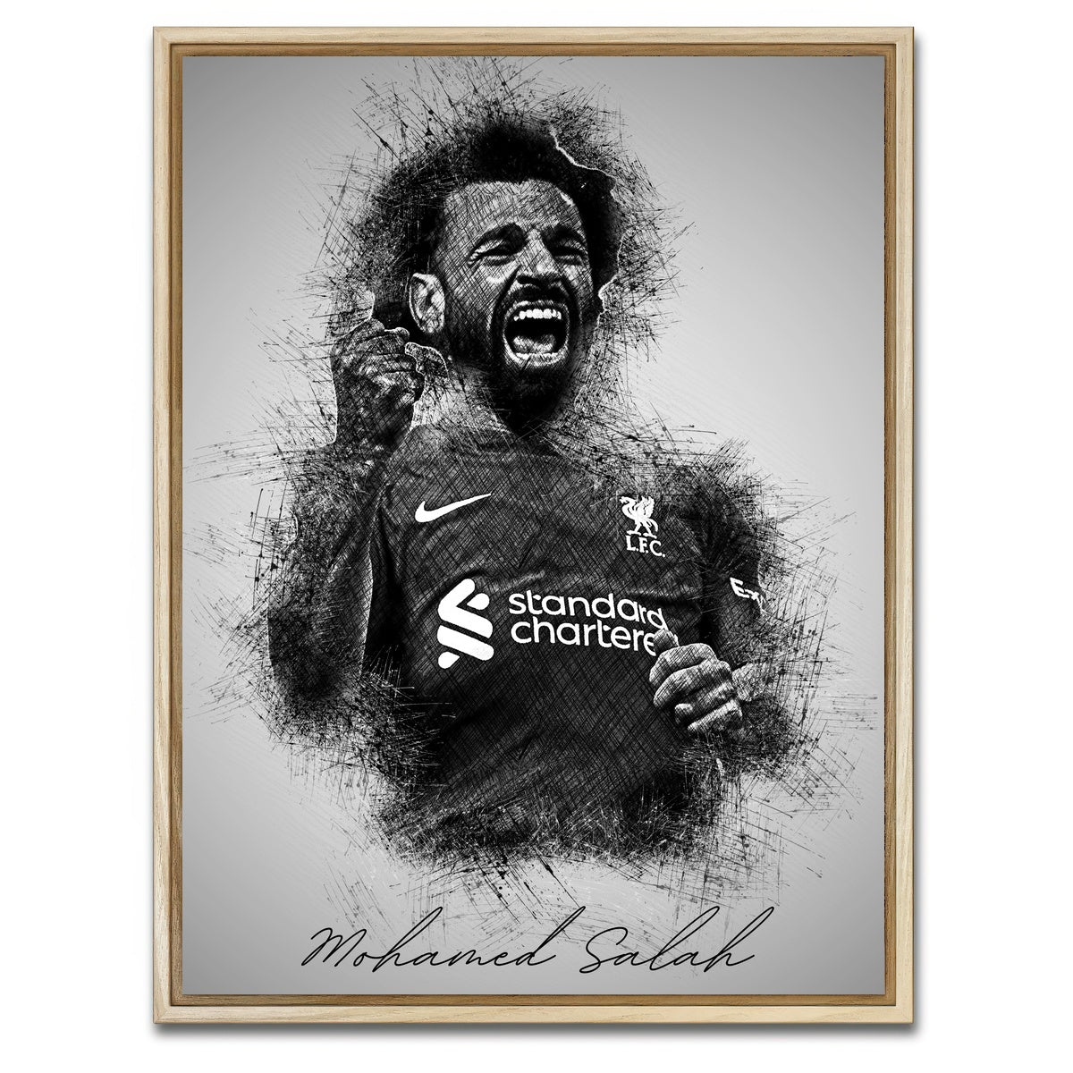 AUTO-MOCKUP WHITE | Mohamed Salah 2 | 1 Piece | Natural Framed Canvas | group=3x4