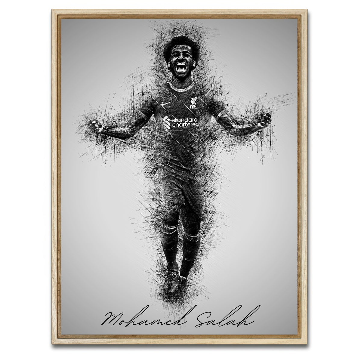 AUTO-MOCKUP WHITE | Mohamed Salah | 1 Piece | Natural Framed Canvas | group=3x4