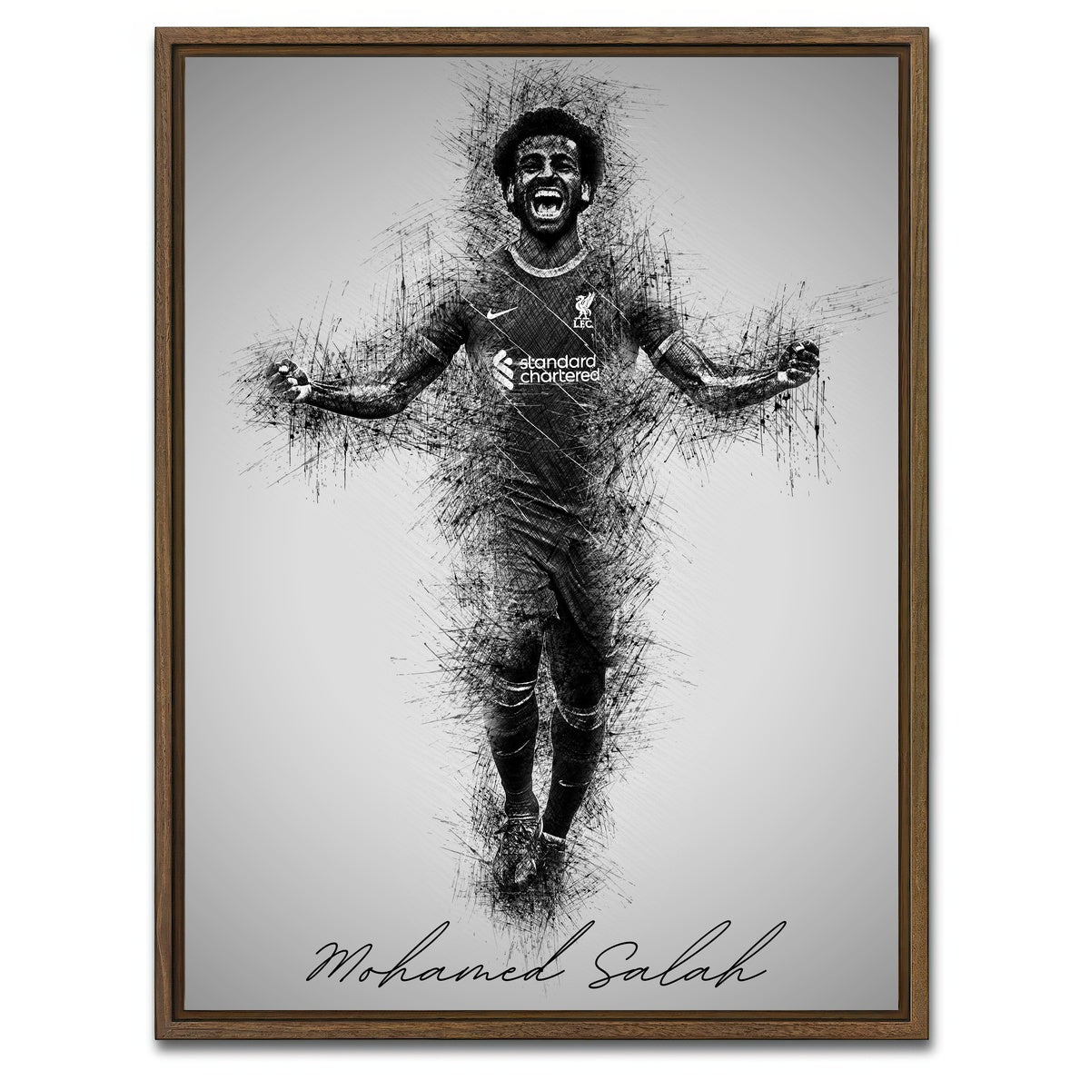 AUTO-MOCKUP WHITE | Mohamed Salah | 1 Piece | Walnut Framed Canvas | group=3x4