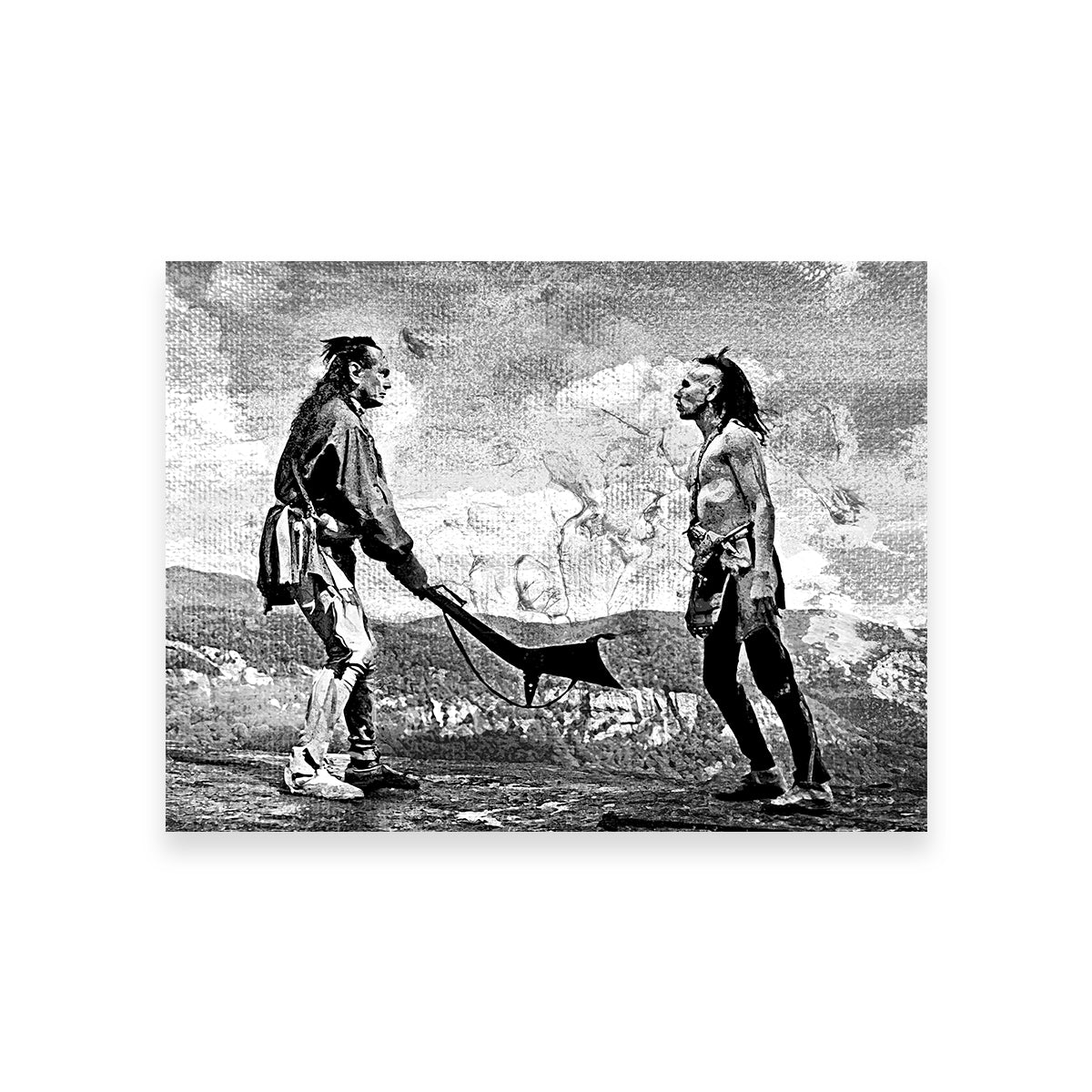Last of the Mohicans Grayscale Wall Art