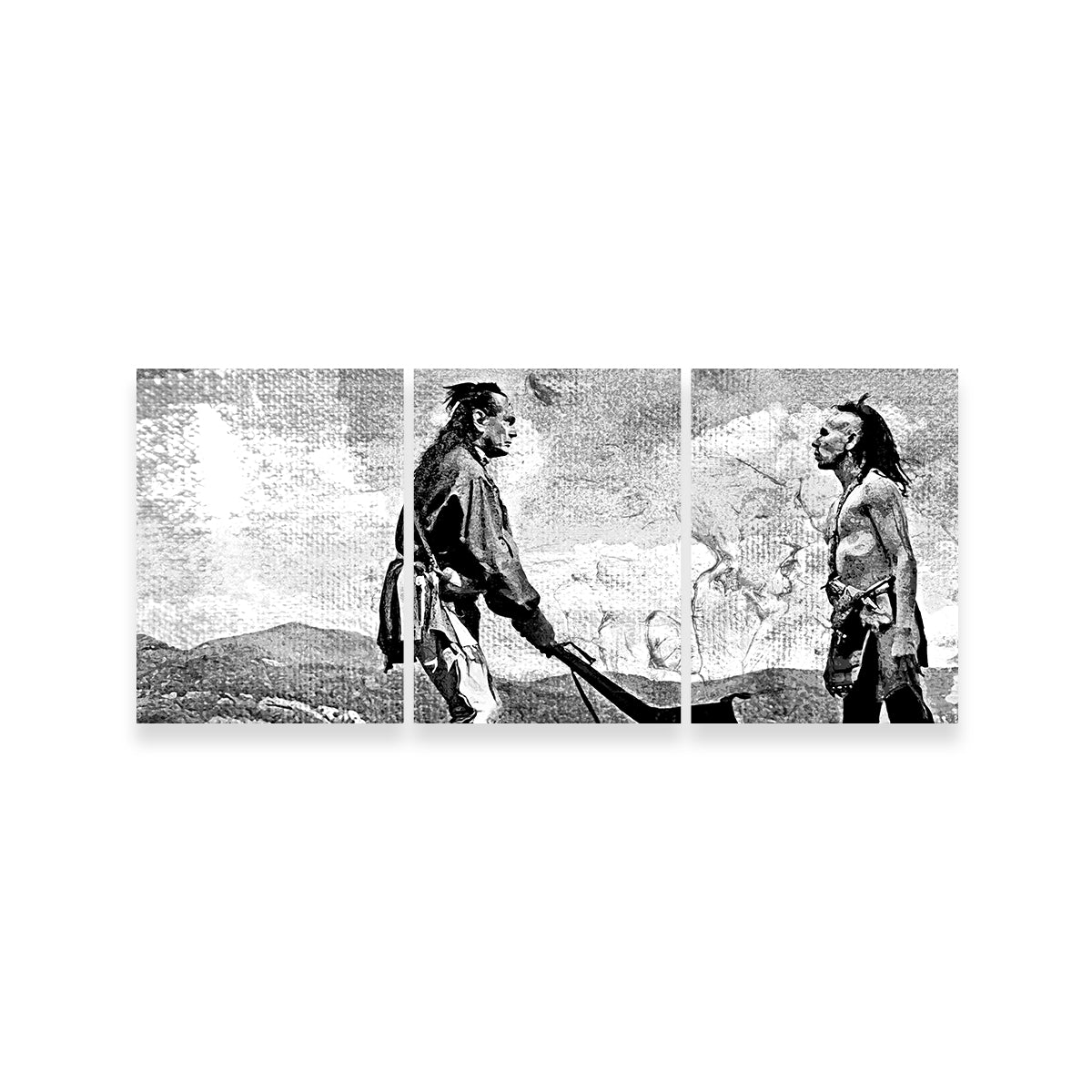 Last of the Mohicans Grayscale Wall Art