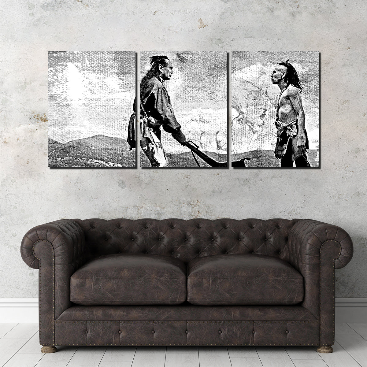 Last of the Mohicans Grayscale Wall Art