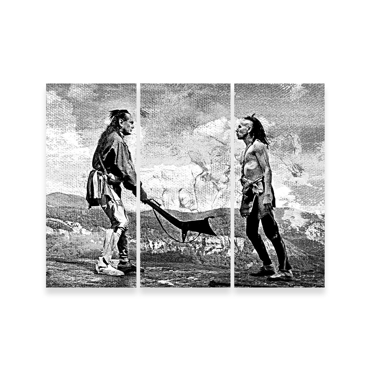 Last of the Mohicans Grayscale Wall Art