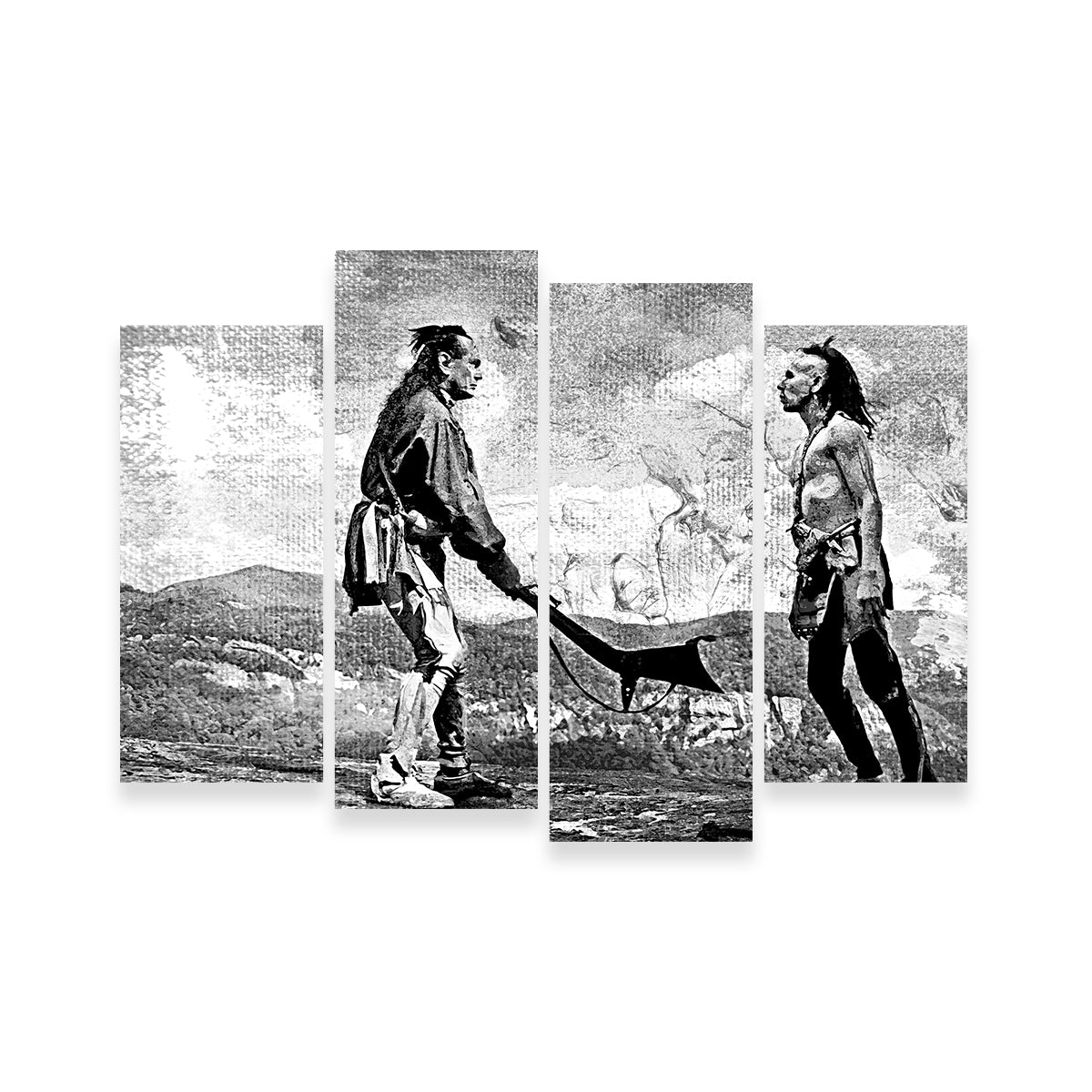 Last of the Mohicans Grayscale Wall Art