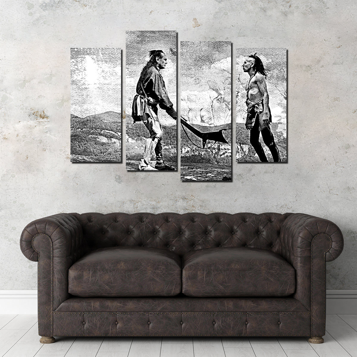 Last of the Mohicans Grayscale Wall Art