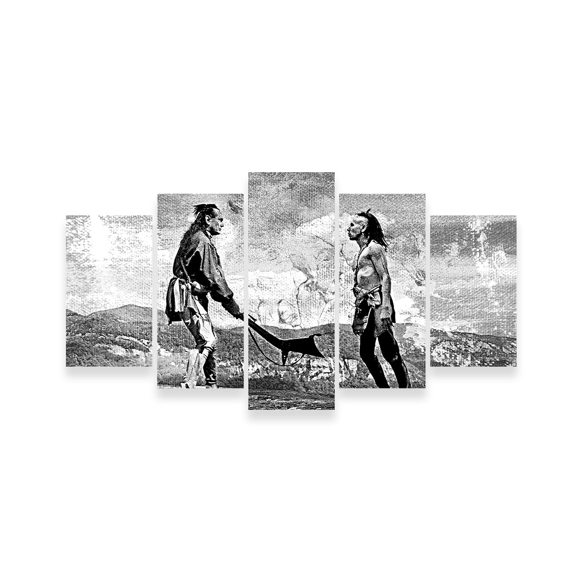 Last of the Mohicans Grayscale Wall Art