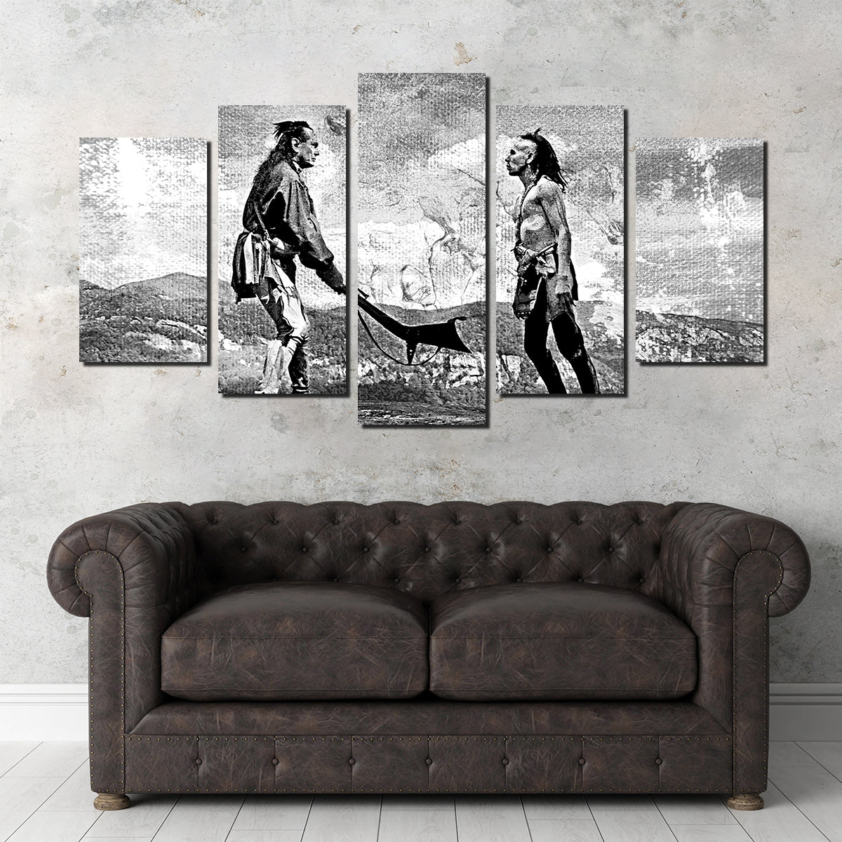 Last of the Mohicans Grayscale Wall Art