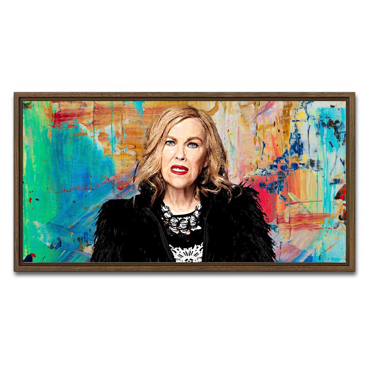 AUTO-MOCKUP WHITE | Moira | 1 Piece | Walnut Framed Canvas | group=2x1