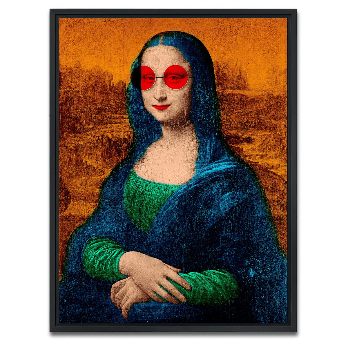 AUTO-MOCKUP WHITE | Mona Lisa Glasses Wall Art | 1 Piece | Black Frame | group=3x4