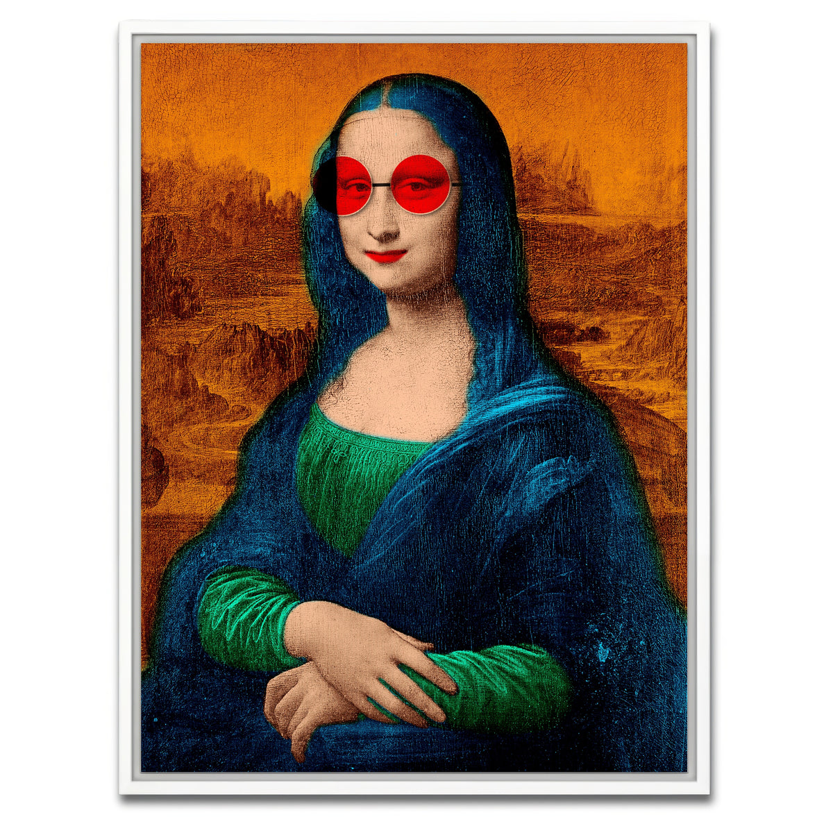 AUTO-MOCKUP WHITE | Mona Lisa Glasses Wall Art | 1 Piece | White Frame | group=3x4