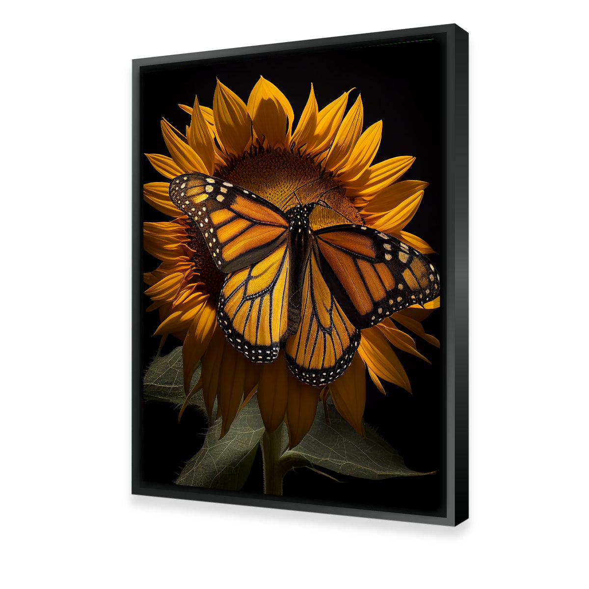 Monarch Butterfly and Sunflower Wall Art