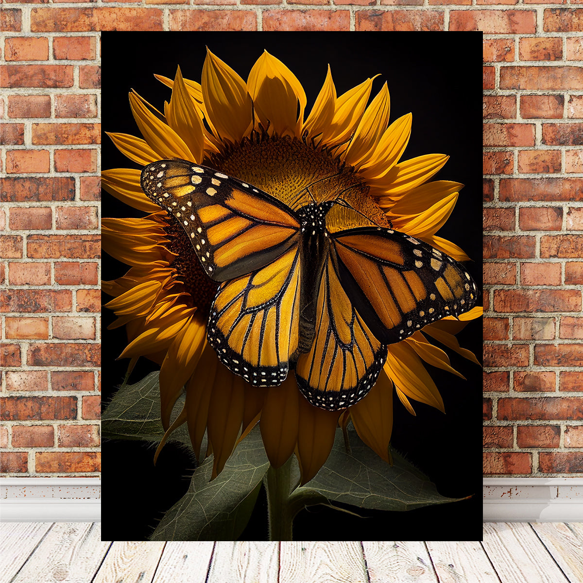 Monarch Butterfly and Sunflower Wall Art