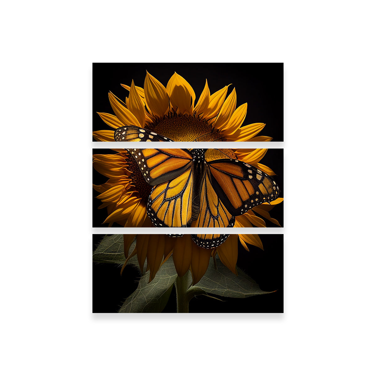 Monarch Butterfly and Sunflower Wall Art