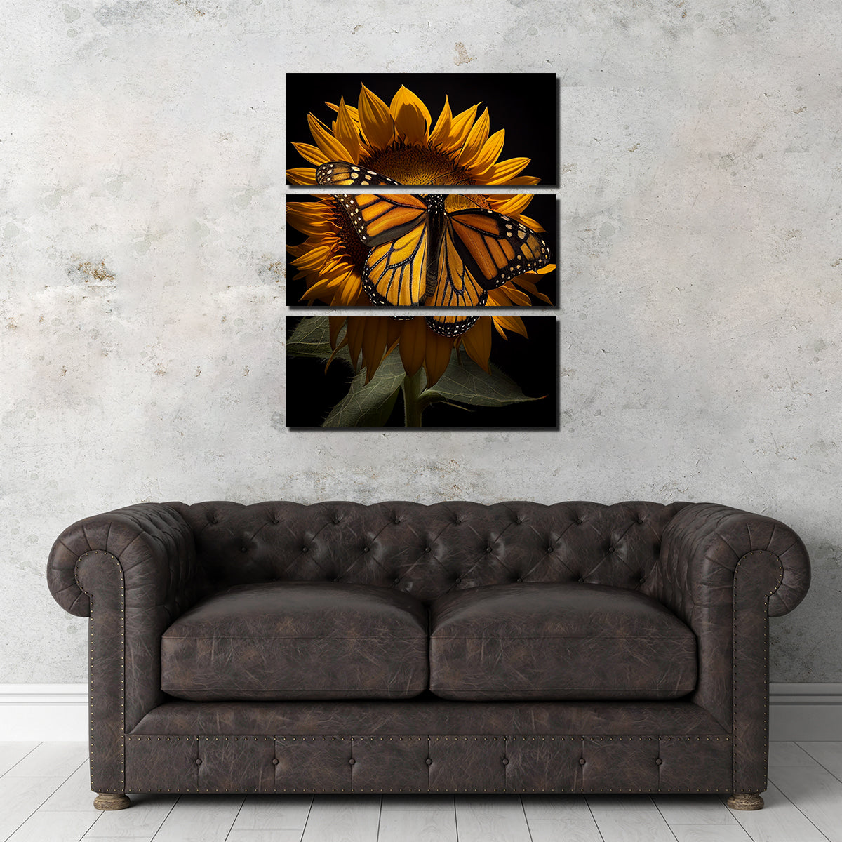 Monarch Butterfly and Sunflower Wall Art