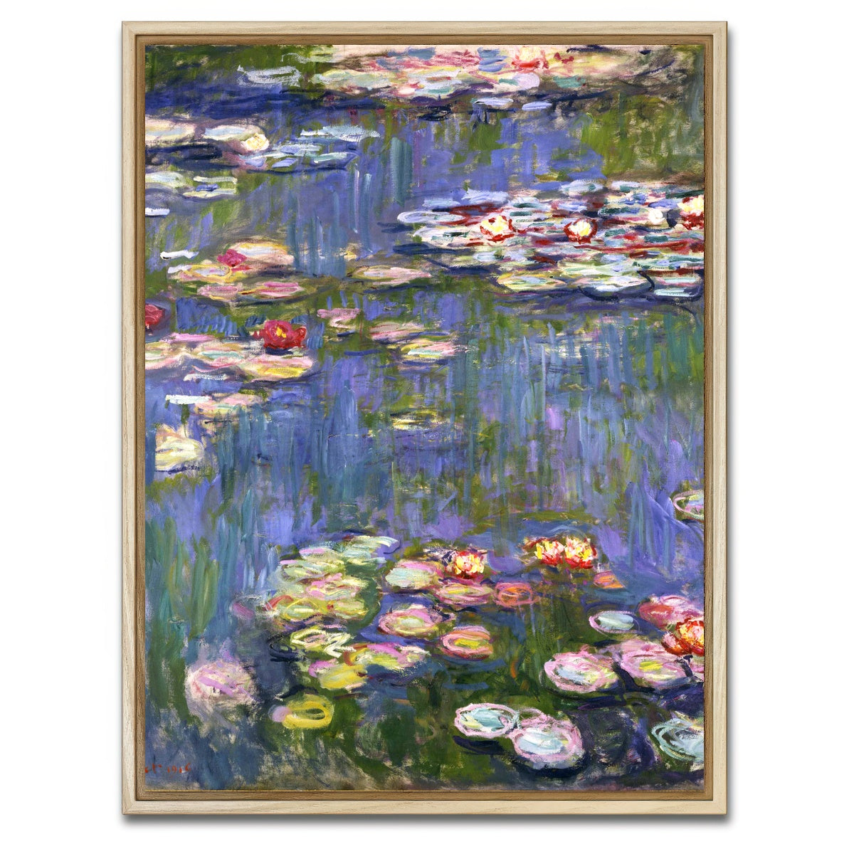 AUTO-MOCKUP WHITE | Monet Water Lilies | 1 Piece | Natural Framed Canvas | group=3x4
