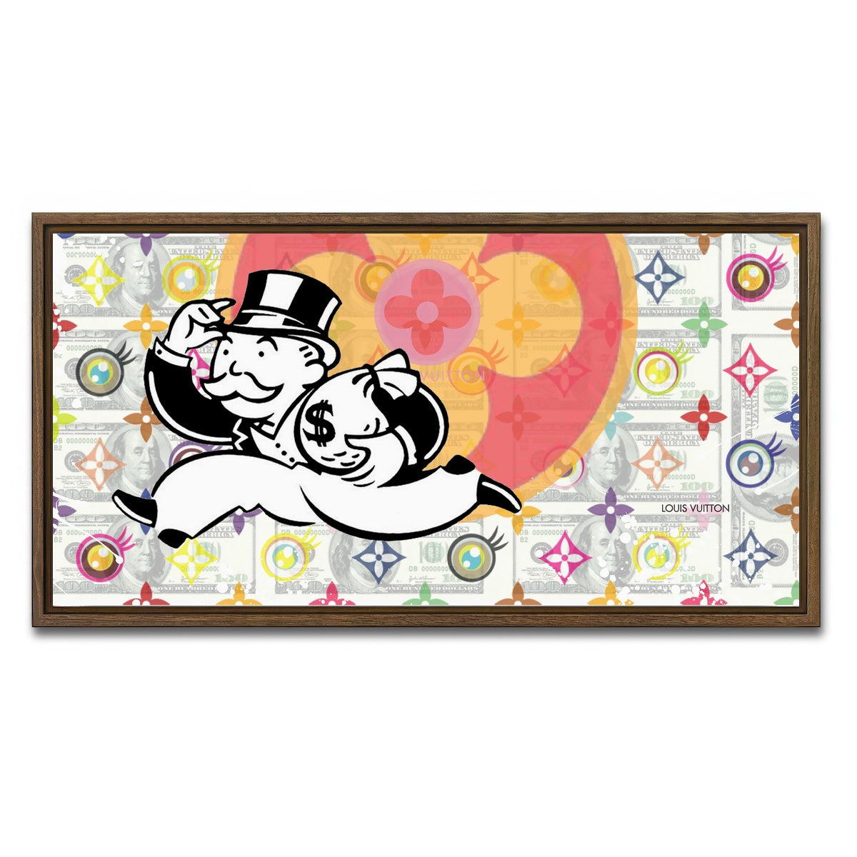 AUTO-MOCKUP WHITE | Money Bag Boy | 1 Piece | Walnut Framed Canvas | group=2x1