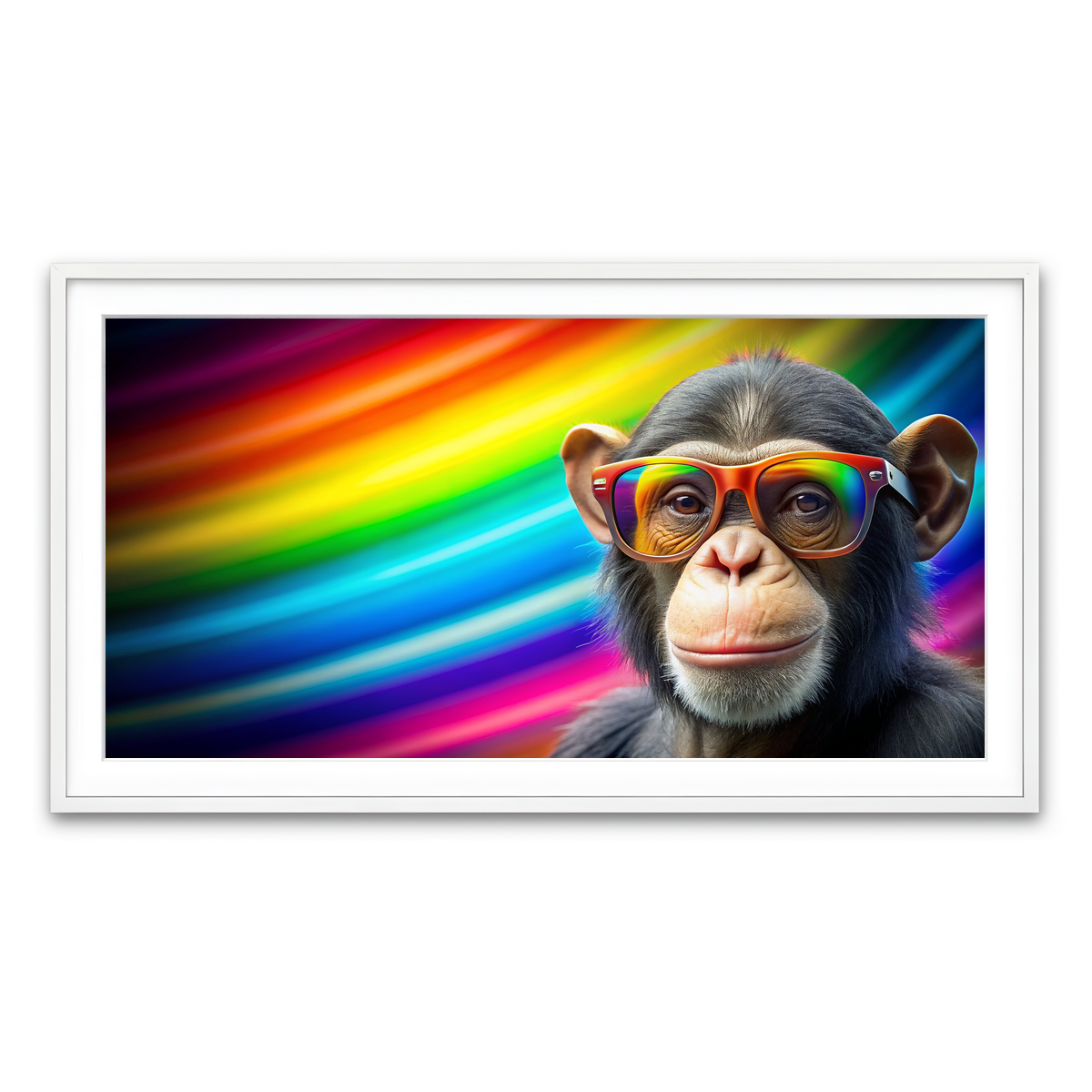 Framed Print 2x1 White