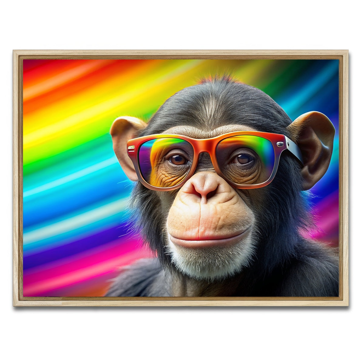 AUTO-MOCKUP WHITE | Monkey Color | 1 Piece | Natural Framed Canvas | group=4x3