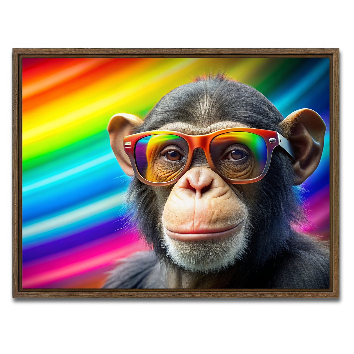 AUTO-MOCKUP WHITE | Monkey Color | 1 Piece | Walnut Framed Canvas | group=4x3