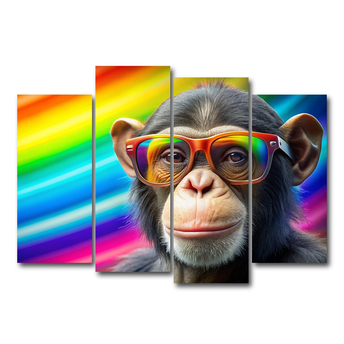 AUTO-MOCKUP WHITE | Monkey Color | 4 Piece | Gallery Wrap Canvas | group=4_normal
