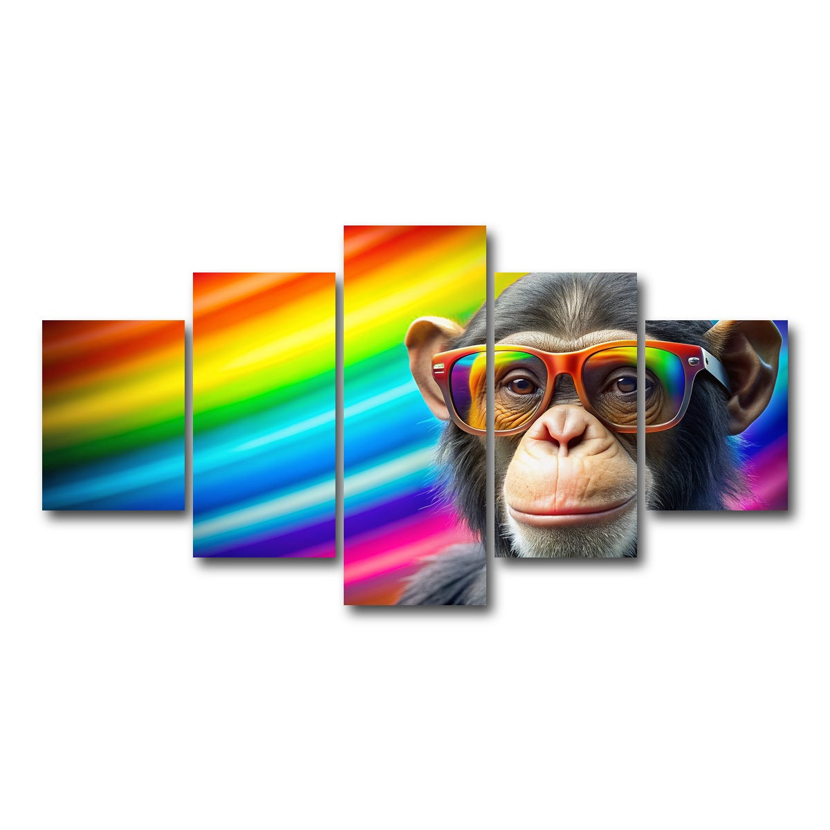 AUTO-MOCKUP WHITE | Monkey Color | 5 Piece | Gallery Wrap Canvas | group=5_short