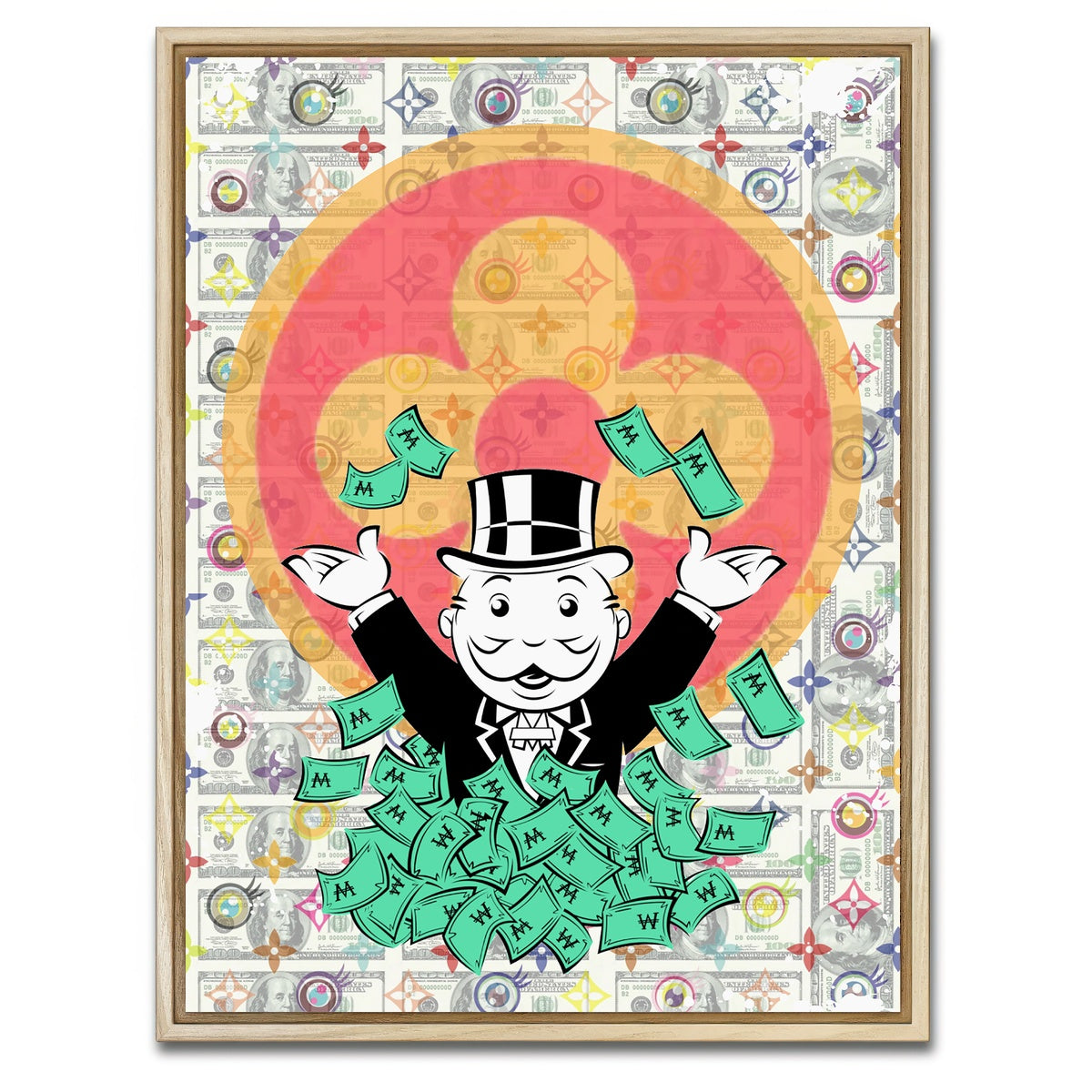 AUTO-MOCKUP WHITE | Monopoly Money LV | 1 Piece | Natural Framed Canvas | group=3x4