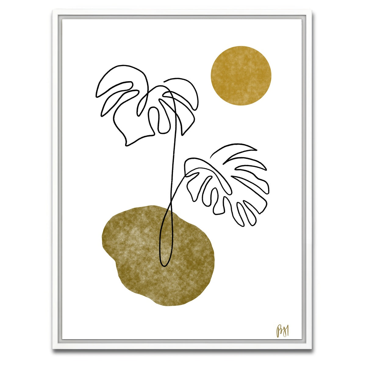 AUTO-MOCKUP WHITE | Monstera Leaves | 1 Piece | White Framed Canvas | group=3x4