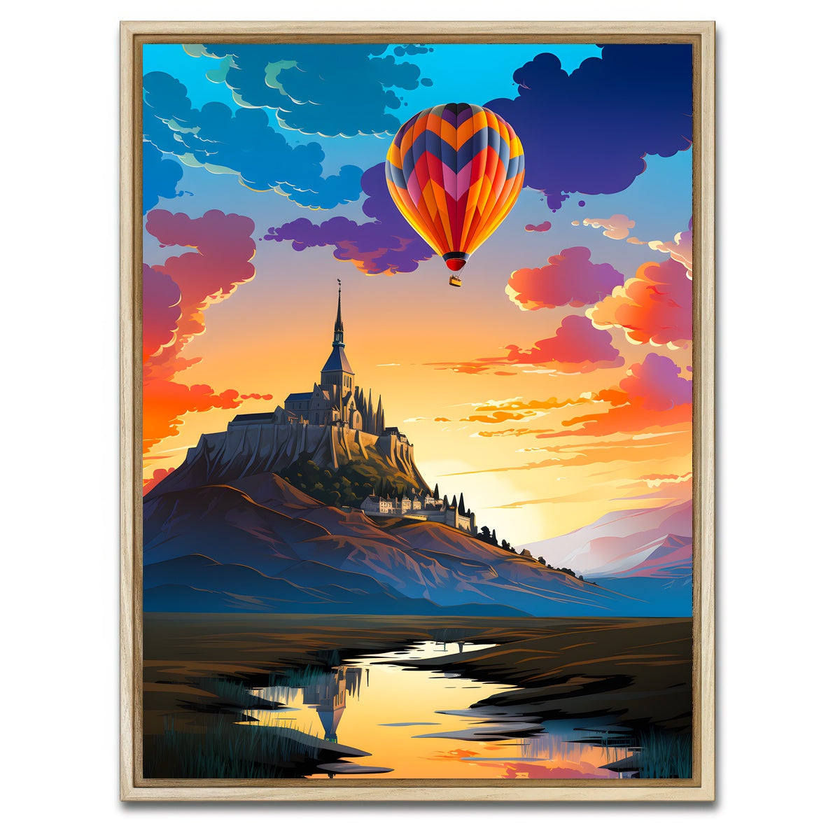 AUTO-MOCKUP WHITE | Mont Saint-Michel | 1 Piece | Natural Framed Canvas | group=3x4