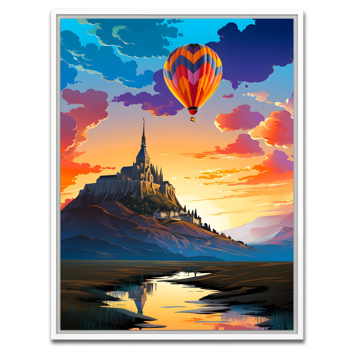 AUTO-MOCKUP WHITE | Mont Saint-Michel | 1 Piece | White Framed Canvas | group=3x4