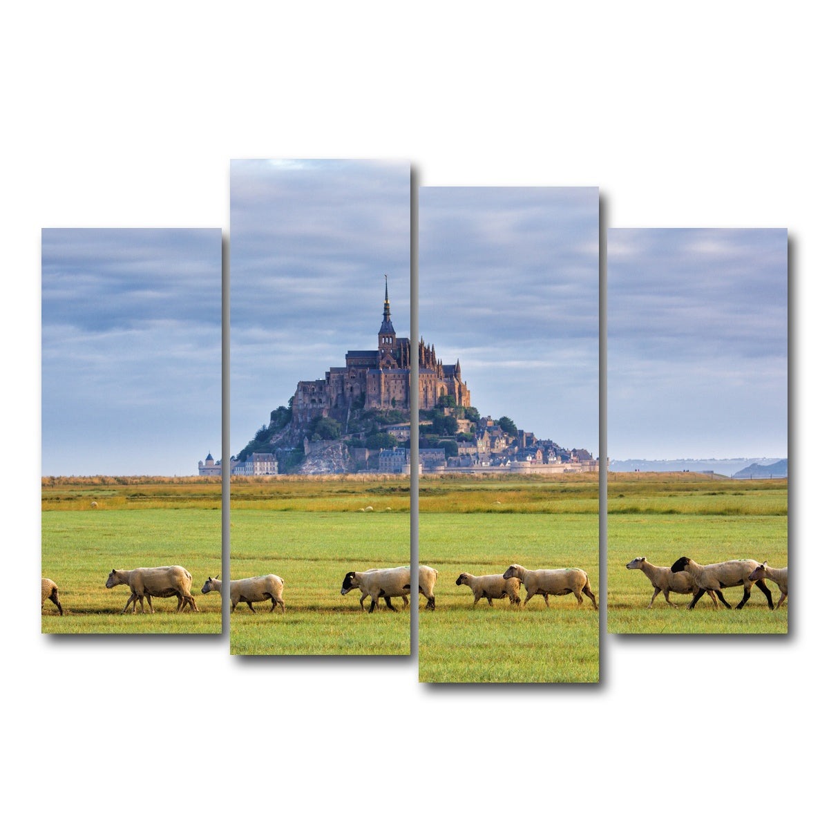 AUTO-MOCKUP WHITE | Mont Saint Michel Abbey | 4 Piece | Gallery Wrap Canvas | group=4_normal