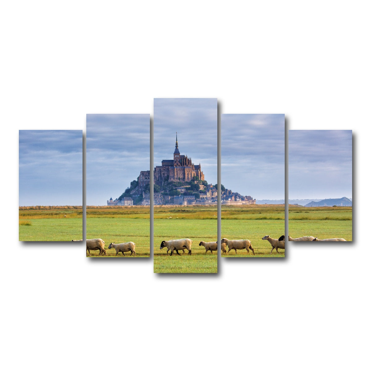 AUTO-MOCKUP WHITE | Mont Saint Michel Abbey | 5 Piece | Gallery Wrap Canvas | group=5_normal
