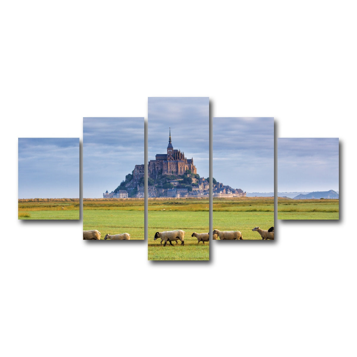 AUTO-MOCKUP WHITE | Mont Saint Michel Abbey | 5 Piece | Gallery Wrap Canvas | group=5_short