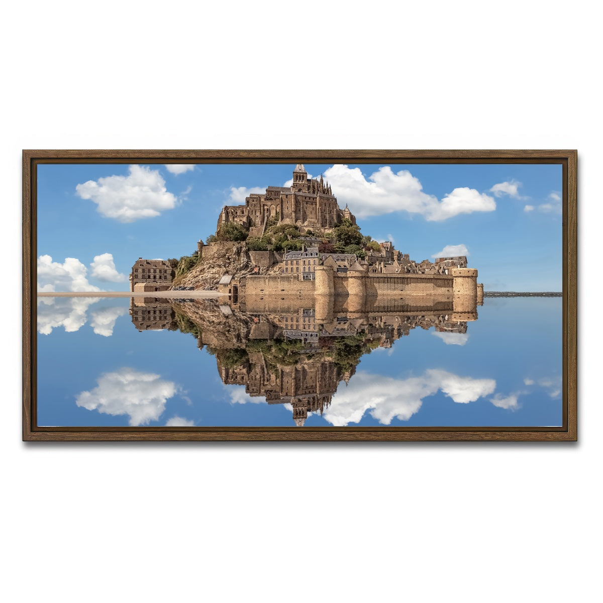 AUTO-MOCKUP WHITE | Mont Saint Michel | 1 Piece | Walnut Framed Canvas | group=2x1