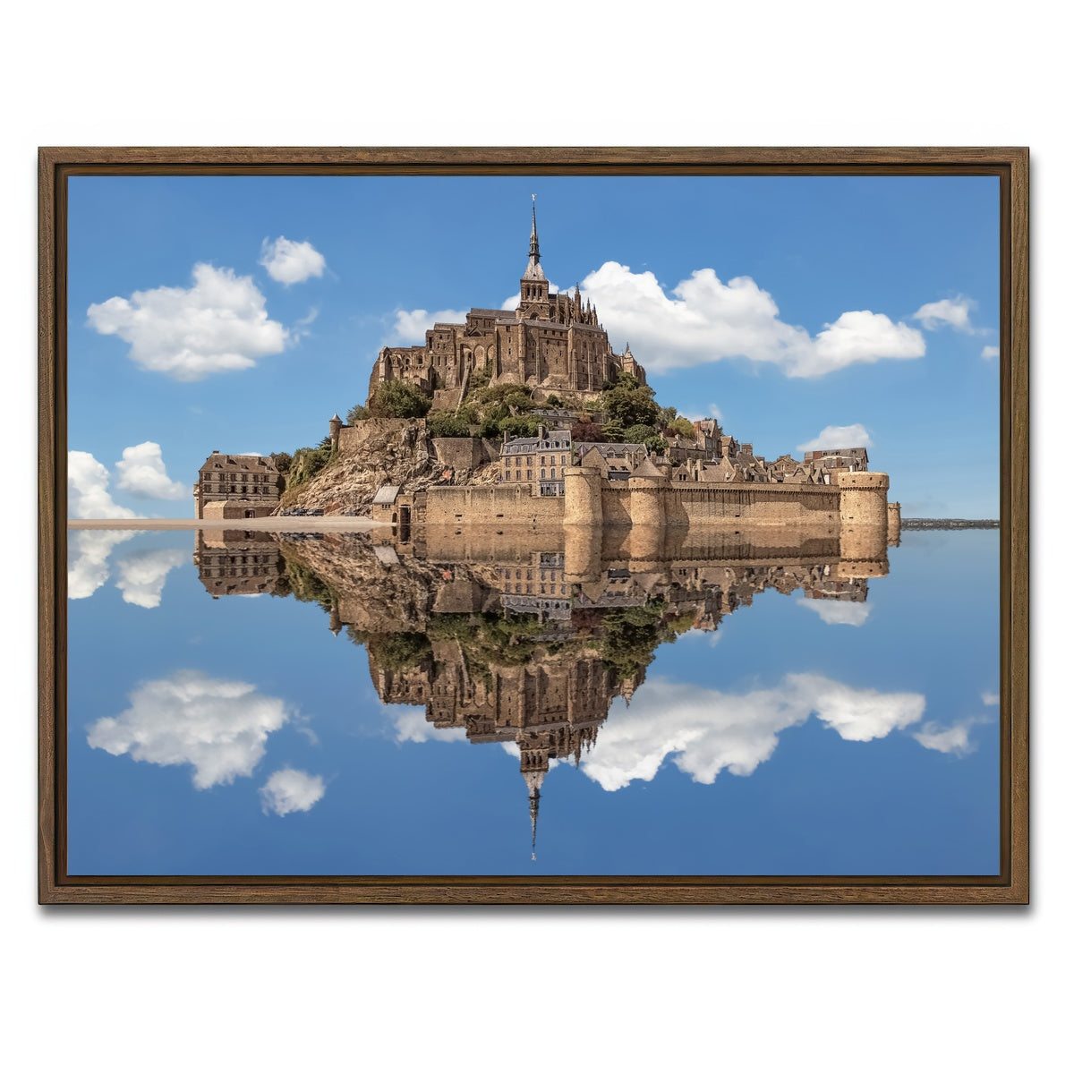 AUTO-MOCKUP WHITE | Mont Saint Michel | 1 Piece | Walnut Framed Canvas | group=4x3
