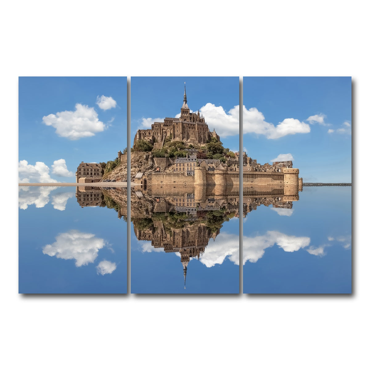 AUTO-MOCKUP WHITE | Mont Saint Michel | 3 Piece | Gallery Wrap Canvas | group=12x24
