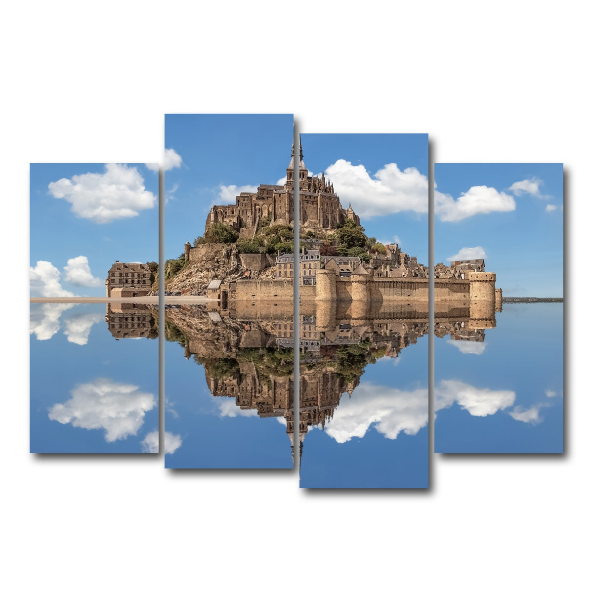 AUTO-MOCKUP WHITE | Mont Saint Michel | 4 Piece | Gallery Wrap Canvas | group=4_normal