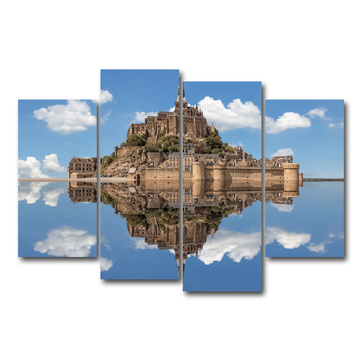 AUTO-MOCKUP WHITE | Mont Saint Michel | 4 Piece | Gallery Wrap Canvas | group=4_short