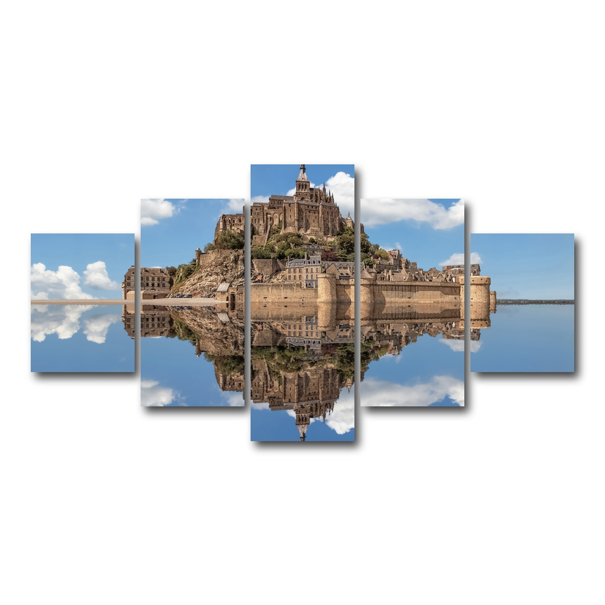 AUTO-MOCKUP WHITE | Mont Saint Michel | 5 Piece | Gallery Wrap Canvas | group=5_short