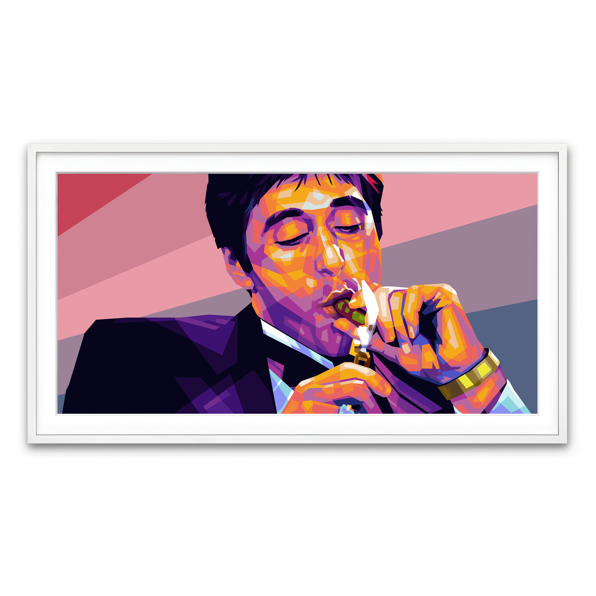 Framed Print 2x1 White