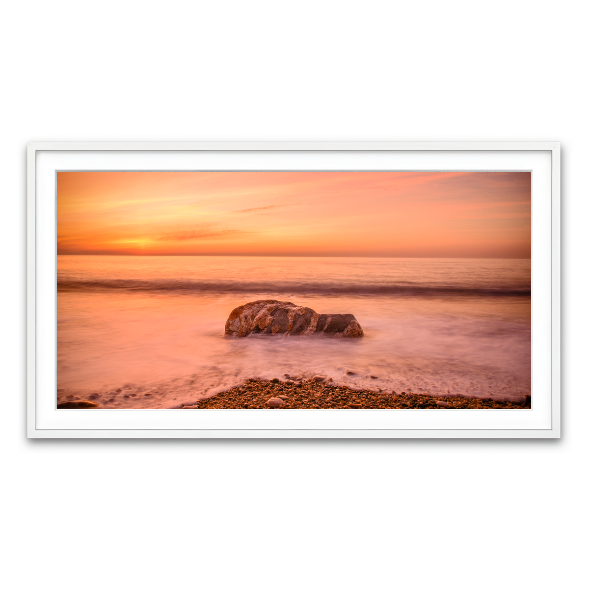 Framed Print 2x1 White