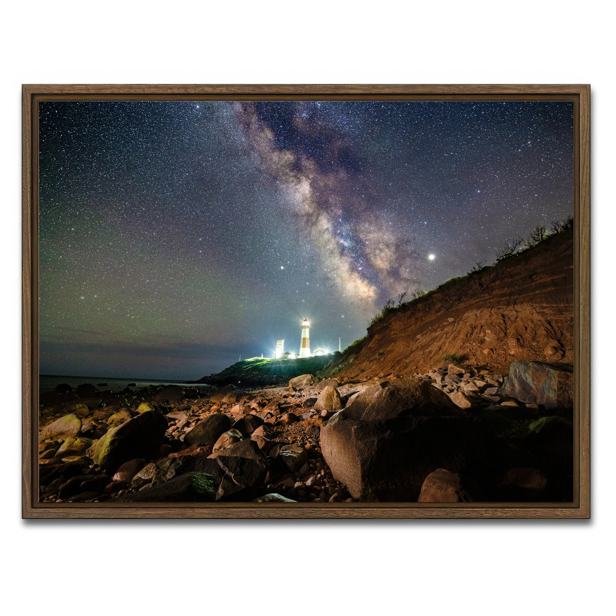 AUTO-MOCKUP WHITE | Montauk Landscape | 1 Piece | Walnut Framed Canvas | group=4x3