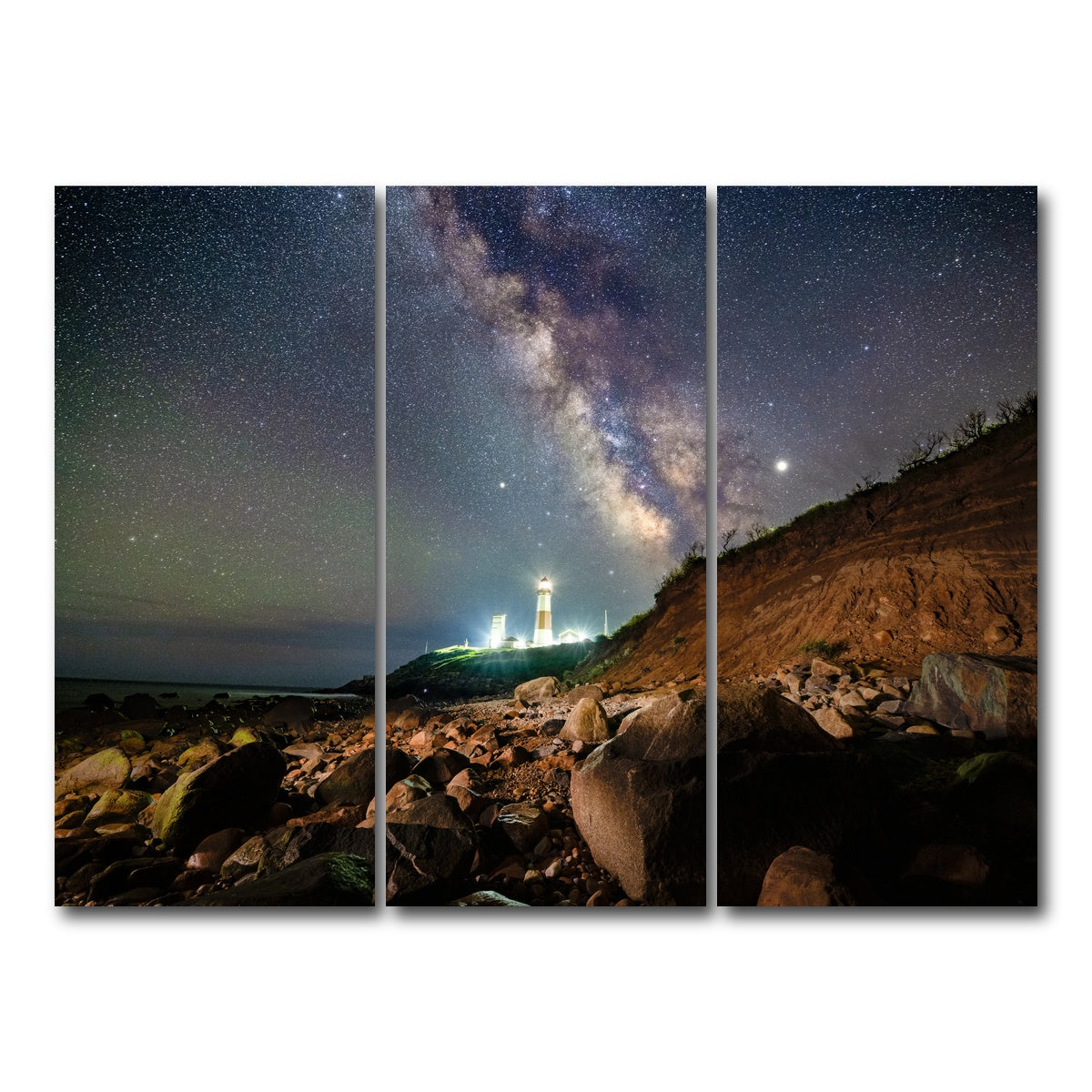 AUTO-MOCKUP WHITE | Montauk Landscape | 3 Piece | Gallery Wrap Canvas | group=8x18