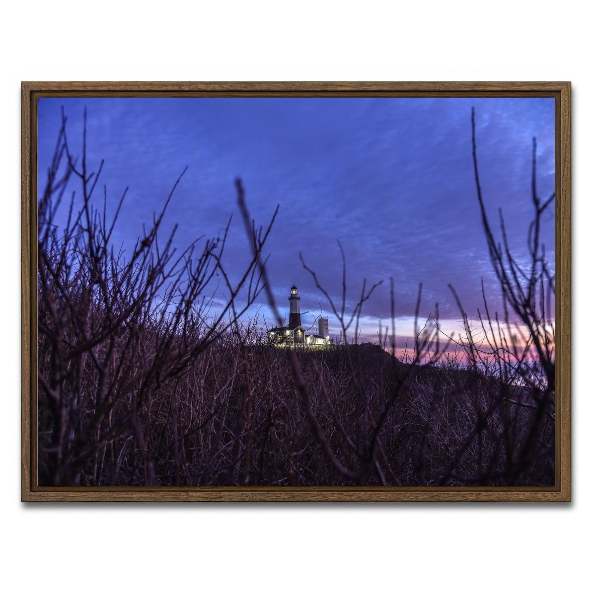 AUTO-MOCKUP WHITE | Montauk Lighthouse | 1 Piece | Walnut Framed Canvas | group=4x3