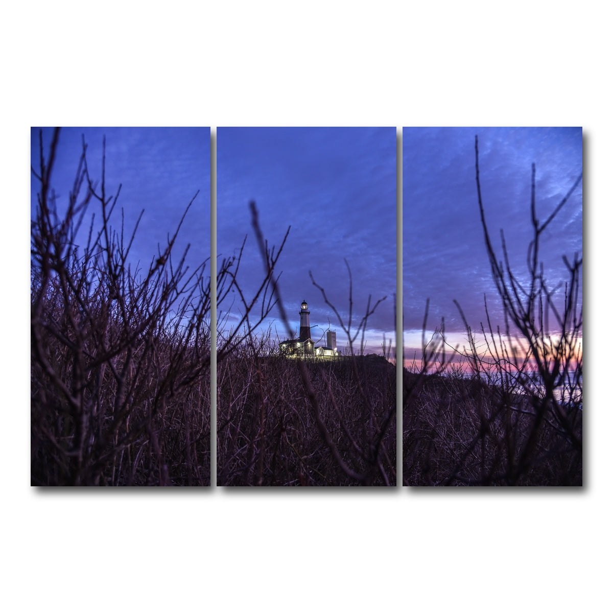 AUTO-MOCKUP WHITE | Montauk Lighthouse | 3 Piece | Gallery Wrap Canvas | group=12x24